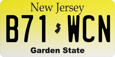 NJ license plate B71WCN