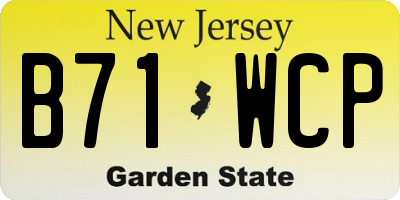 NJ license plate B71WCP