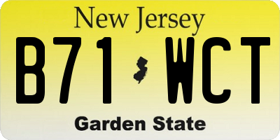 NJ license plate B71WCT
