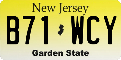 NJ license plate B71WCY