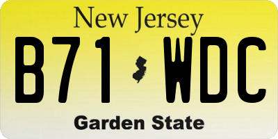 NJ license plate B71WDC