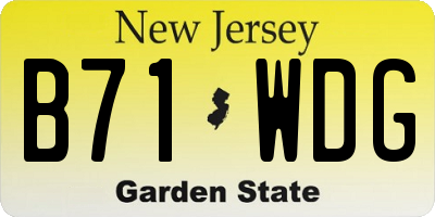 NJ license plate B71WDG
