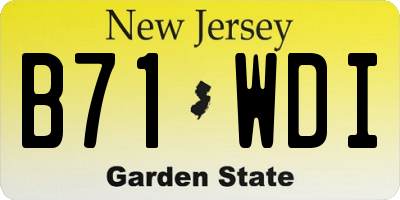 NJ license plate B71WDI