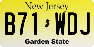 NJ license plate B71WDJ