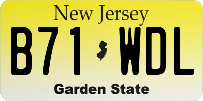 NJ license plate B71WDL
