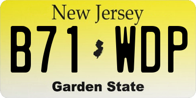 NJ license plate B71WDP
