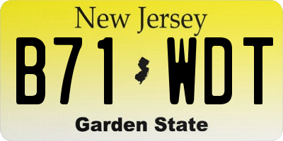 NJ license plate B71WDT