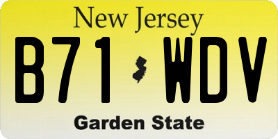 NJ license plate B71WDV
