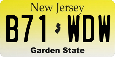NJ license plate B71WDW