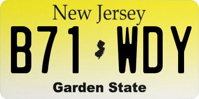 NJ license plate B71WDY