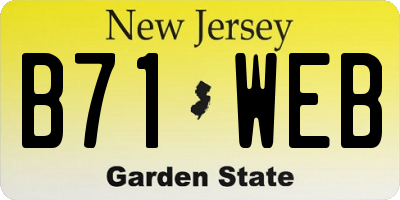NJ license plate B71WEB