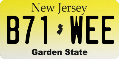 NJ license plate B71WEE