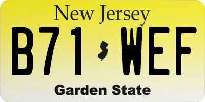 NJ license plate B71WEF