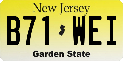 NJ license plate B71WEI