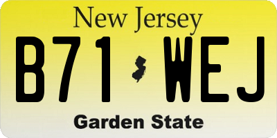 NJ license plate B71WEJ