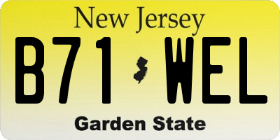 NJ license plate B71WEL