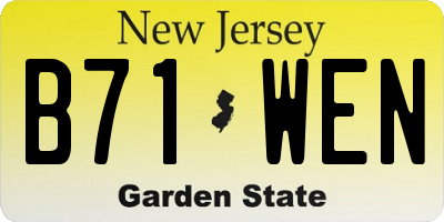NJ license plate B71WEN