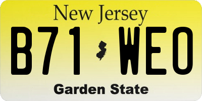 NJ license plate B71WEO