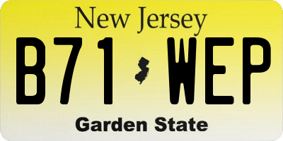 NJ license plate B71WEP