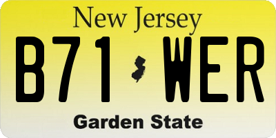 NJ license plate B71WER