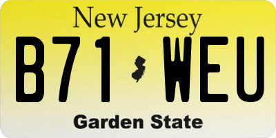 NJ license plate B71WEU