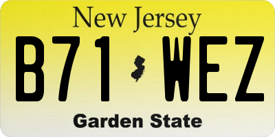 NJ license plate B71WEZ
