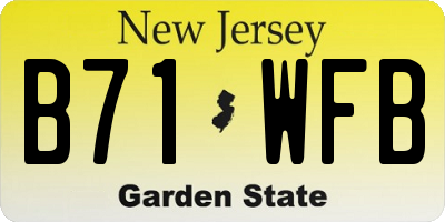 NJ license plate B71WFB