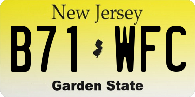 NJ license plate B71WFC