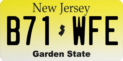 NJ license plate B71WFE