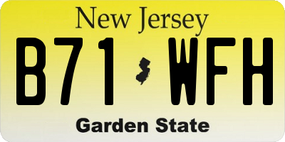 NJ license plate B71WFH