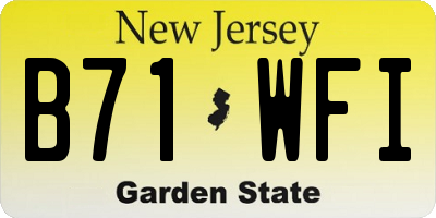 NJ license plate B71WFI