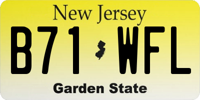 NJ license plate B71WFL