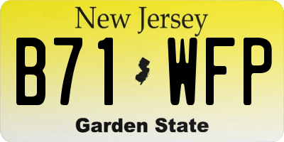 NJ license plate B71WFP