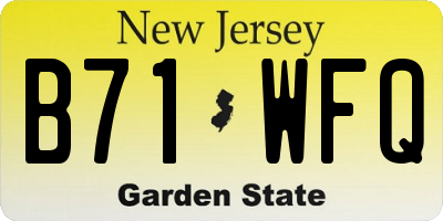 NJ license plate B71WFQ