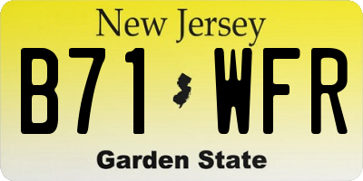 NJ license plate B71WFR
