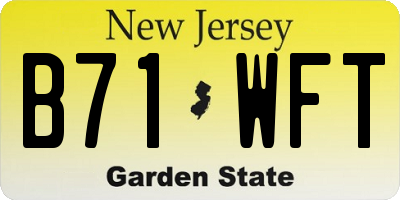 NJ license plate B71WFT