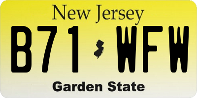 NJ license plate B71WFW