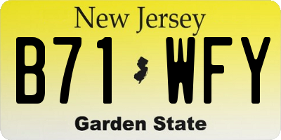 NJ license plate B71WFY