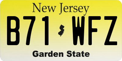 NJ license plate B71WFZ