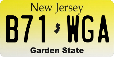 NJ license plate B71WGA