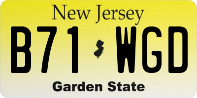 NJ license plate B71WGD