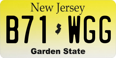 NJ license plate B71WGG