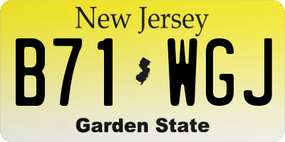 NJ license plate B71WGJ
