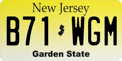 NJ license plate B71WGM