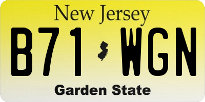 NJ license plate B71WGN