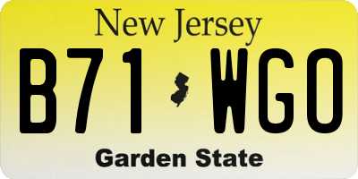 NJ license plate B71WGO