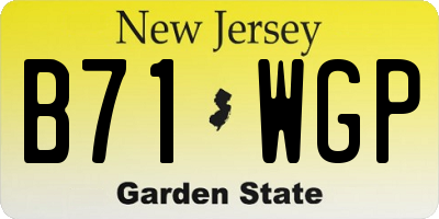 NJ license plate B71WGP