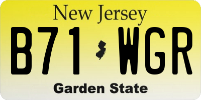 NJ license plate B71WGR