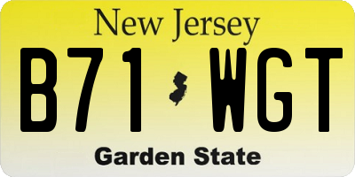 NJ license plate B71WGT