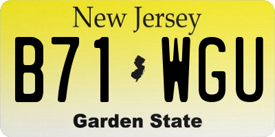 NJ license plate B71WGU